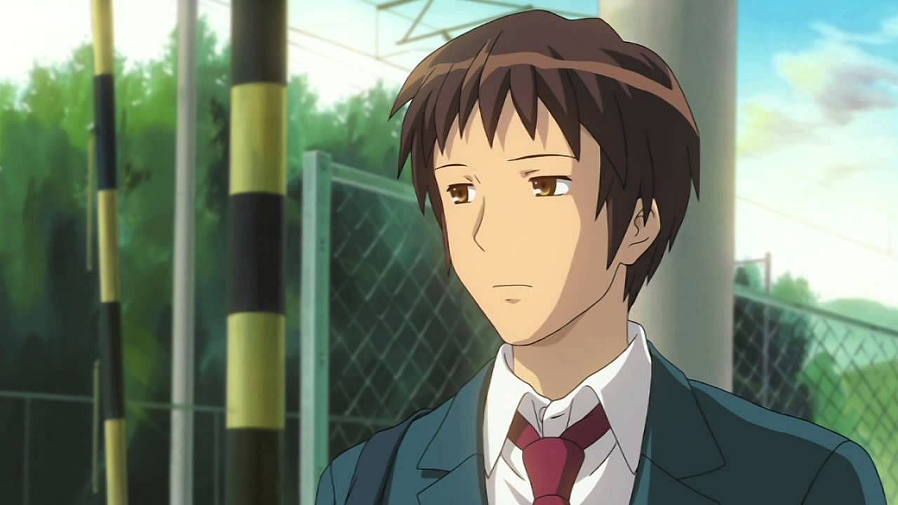 Anime where the main character is called a nerd: Kyon from The Melancholy of Haruhi Suzumiya (image via Kyoto Animation)